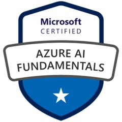 Microsoft Certified: Azure AI Fundamentals (AI-900) badge